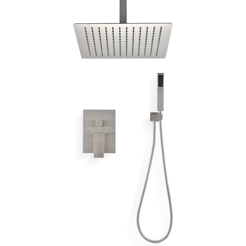 Ceiling Mounted Shower System, 16"Shower Head, Temperature Control